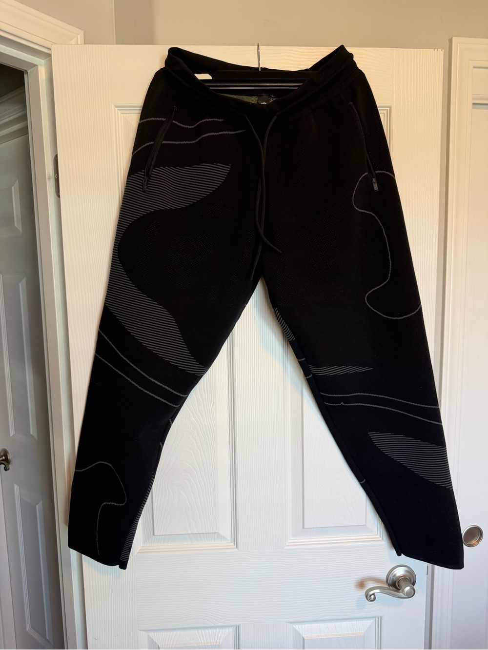 adidas Men’s Black Knit Joggers with Subtle Stripe Accents